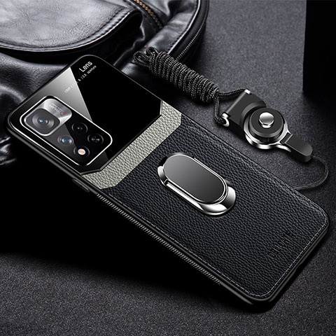 Custodia Silicone Morbida In Pelle Cover con Magnetico FL2 per Xiaomi Mi 11i 5G (2022) Nero