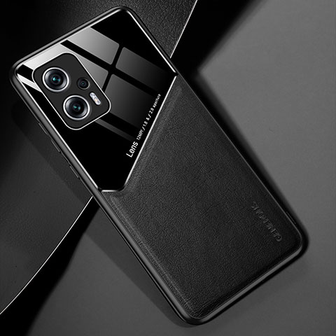 Custodia Silicone Morbida In Pelle Cover con Magnetico per Xiaomi Poco X4 GT 5G Nero