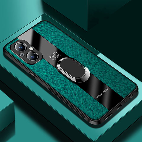 Custodia Silicone Morbida In Pelle Cover con Magnetico S01 per Oppo A96 5G Verde