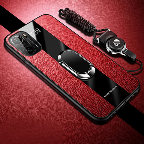 Custodia Silicone Morbida In Pelle Cover con Magnetico S01 per Xiaomi Mi 11X 5G Rosso