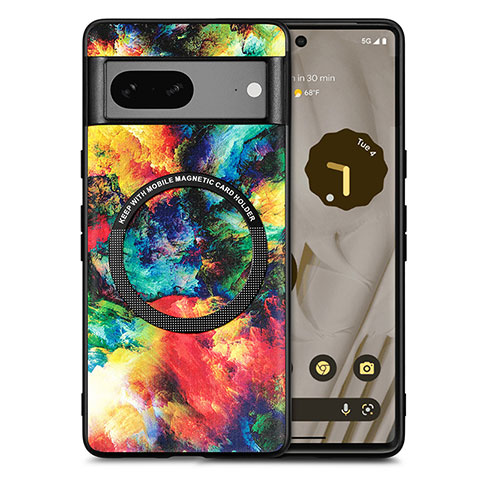 Custodia Silicone Morbida In Pelle Cover con Magnetico S01D per Google Pixel 7a 5G Multicolore