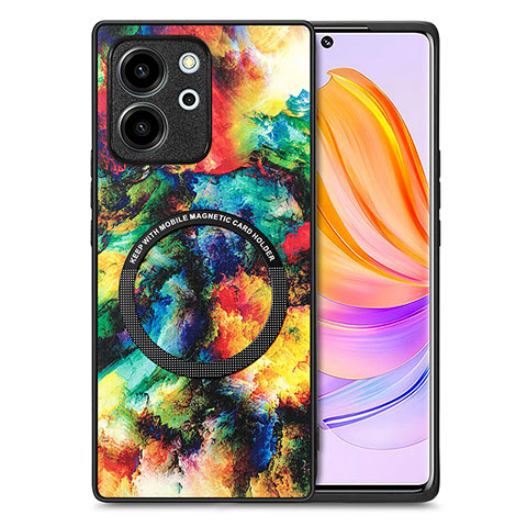 Custodia Silicone Morbida In Pelle Cover con Magnetico S01D per Huawei Honor 80 SE 5G Multicolore