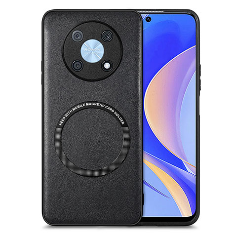 Custodia Silicone Morbida In Pelle Cover con Magnetico S02D per Huawei Nova Y90 Nero