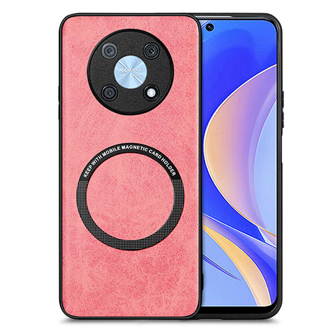 Custodia Silicone Morbida In Pelle Cover con Magnetico S02D per Huawei Nova Y90 Rosa