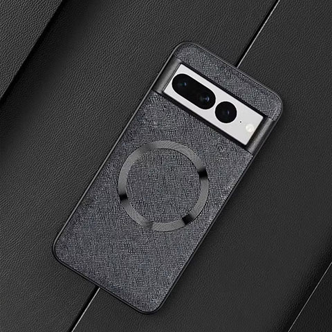 Custodia Silicone Morbida In Pelle Cover con Magnetico TB1 per Google Pixel 7 Pro 5G Nero