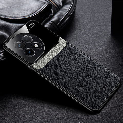 Custodia Silicone Morbida In Pelle Cover FL1 per OnePlus 11 5G Nero