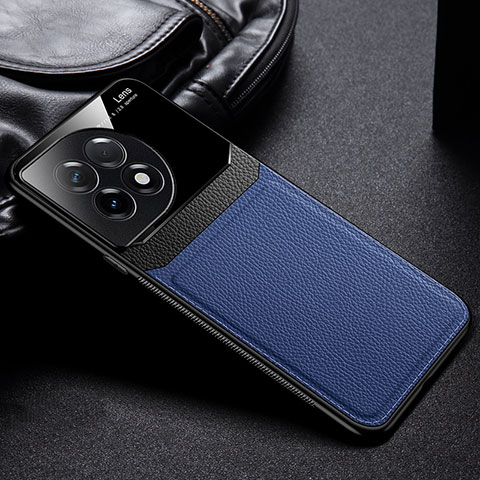 Custodia Silicone Morbida In Pelle Cover FL1 per OnePlus 11R 5G Blu