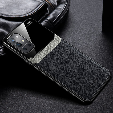 Custodia Silicone Morbida In Pelle Cover FL1 per OnePlus 9R 5G Nero