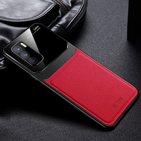 Custodia Silicone Morbida In Pelle Cover FL1 per Oppo K9 Pro 5G Rosso