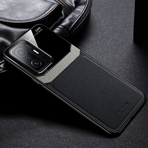 Custodia Silicone Morbida In Pelle Cover FL1 per Xiaomi Mi 11T 5G Nero