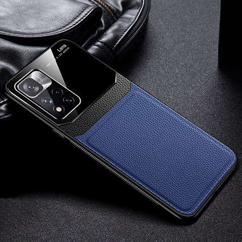 Custodia Silicone Morbida In Pelle Cover FL1 per Xiaomi Redmi Note 11 5G Blu