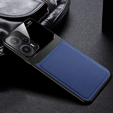 Custodia Silicone Morbida In Pelle Cover FL1 per Xiaomi Redmi Note 12 Turbo 5G Blu