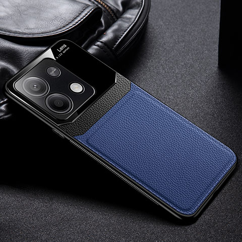 Custodia Silicone Morbida In Pelle Cover FL1 per Xiaomi Redmi Note 13 5G Blu