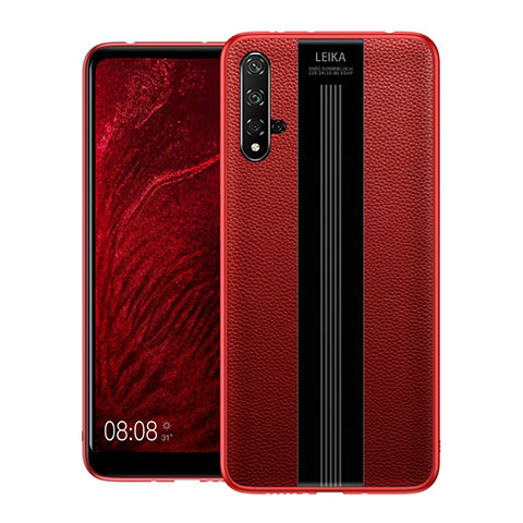 Custodia Silicone Morbida In Pelle Cover H01 per Huawei Honor 20S Rosso