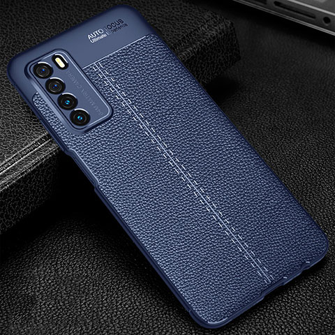 Custodia Silicone Morbida In Pelle Cover H01 per Huawei Honor Play4 5G Blu