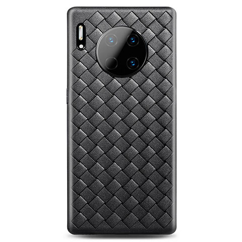 Custodia Silicone Morbida In Pelle Cover H01 per Huawei Mate 30 Pro 5G Nero