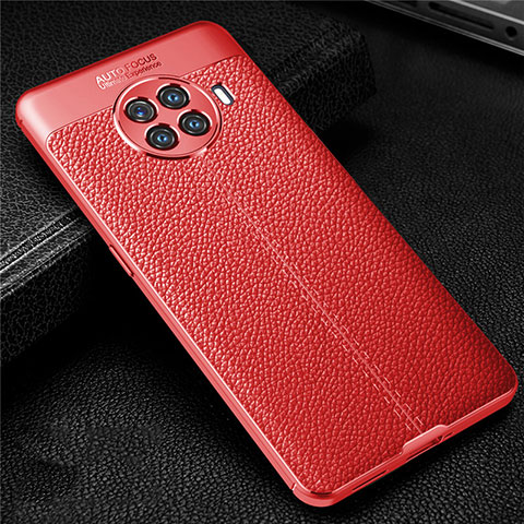 Custodia Silicone Morbida In Pelle Cover H01 per Oppo Ace2 Rosso