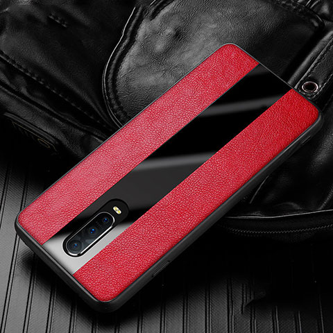 Custodia Silicone Morbida In Pelle Cover H01 per Oppo R17 Pro Rosso