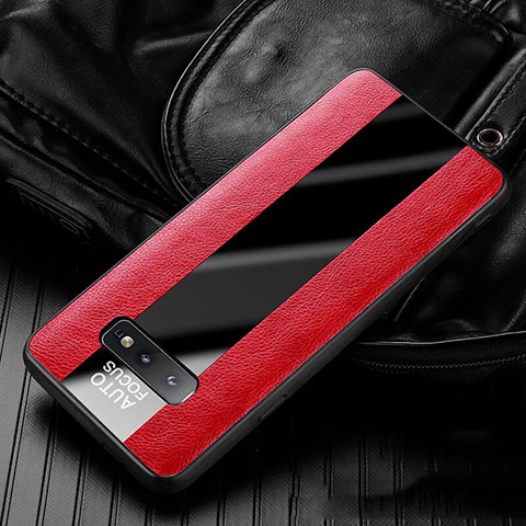 Custodia Silicone Morbida In Pelle Cover H01 per Samsung Galaxy S10e Rosso