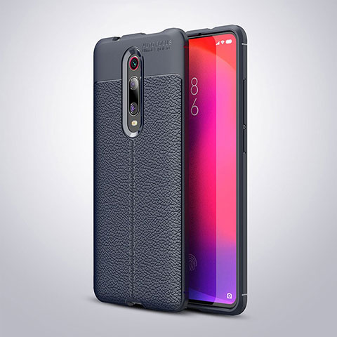 Custodia Silicone Morbida In Pelle Cover H01 per Xiaomi Mi 9T Blu