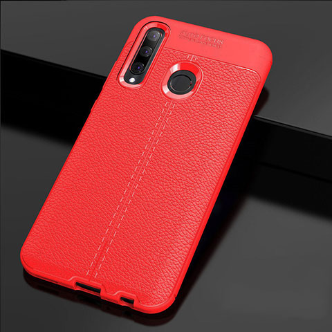 Custodia Silicone Morbida In Pelle Cover H02 per Huawei Honor 10i Rosso