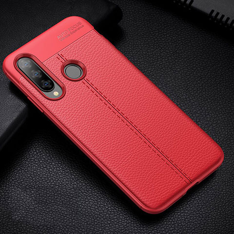 Custodia Silicone Morbida In Pelle Cover H02 per Huawei Nova 4e Rosso