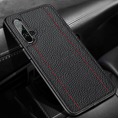 Custodia Silicone Morbida In Pelle Cover H02 per Huawei Nova 5T Nero