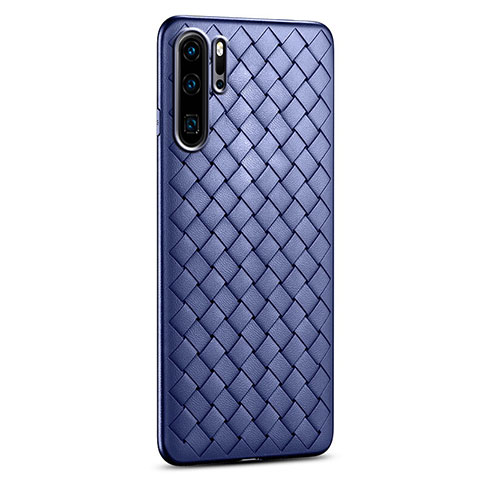 Custodia Silicone Morbida In Pelle Cover H02 per Huawei P30 Pro New Edition Blu