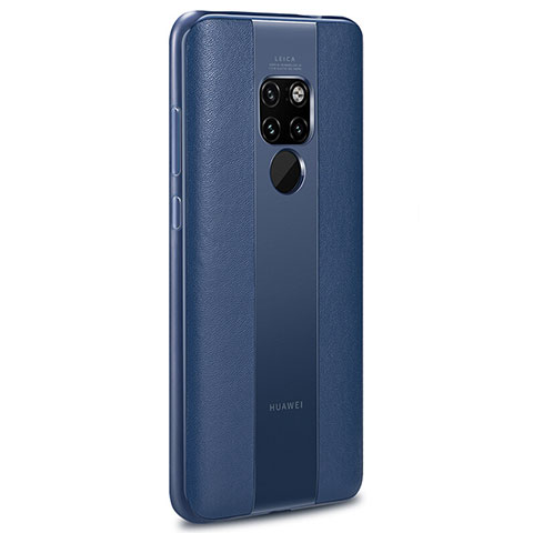 Custodia Silicone Morbida In Pelle Cover H03 per Huawei Mate 20 X 5G Blu