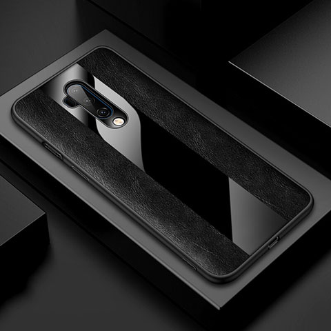 Custodia Silicone Morbida In Pelle Cover H03 per OnePlus 7T Pro Nero