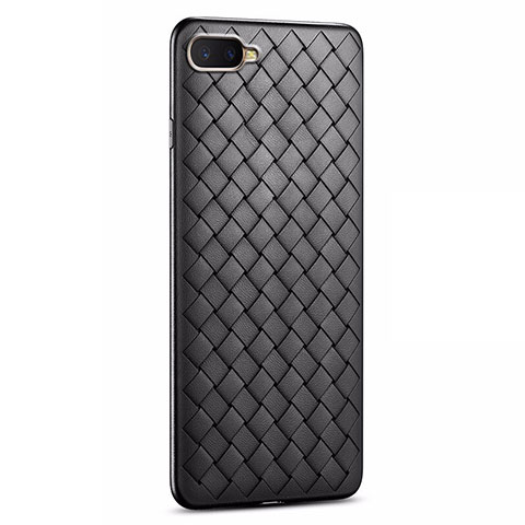 Custodia Silicone Morbida In Pelle Cover H03 per Oppo K1 Nero