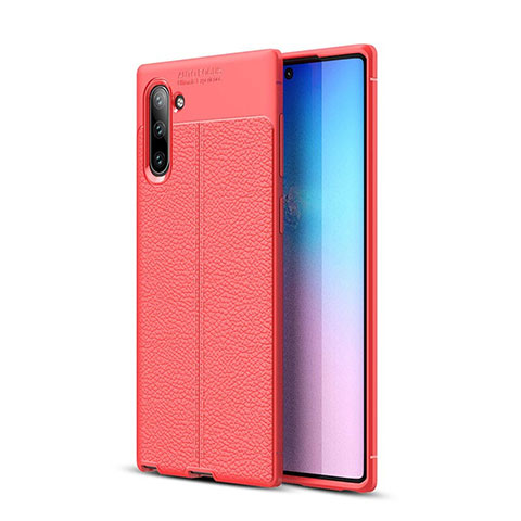 Custodia Silicone Morbida In Pelle Cover H03 per Samsung Galaxy Note 10 Rosso