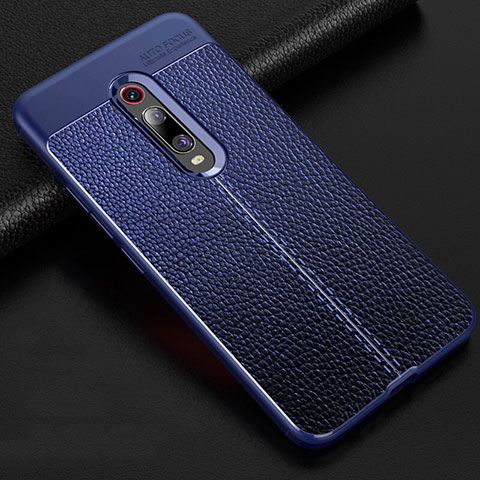 Custodia Silicone Morbida In Pelle Cover H03 per Xiaomi Mi 9T Blu