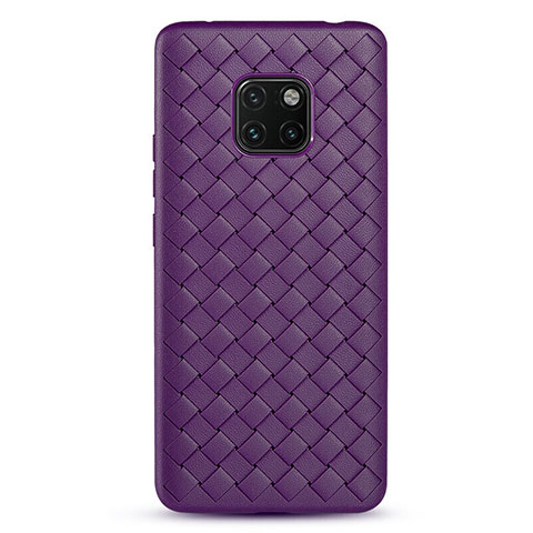 Custodia Silicone Morbida In Pelle Cover H04 per Huawei Mate 20 Pro Viola