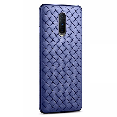 Custodia Silicone Morbida In Pelle Cover H04 per Oppo R17 Pro Blu