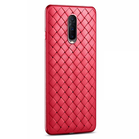 Custodia Silicone Morbida In Pelle Cover H04 per Oppo R17 Pro Rosso