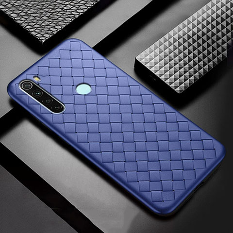 Custodia Silicone Morbida In Pelle Cover H04 per Xiaomi Redmi Note 8 (2021) Blu