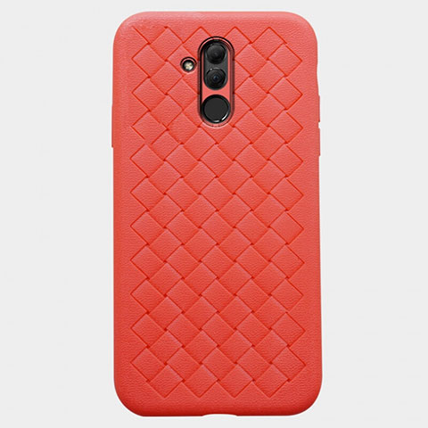 Custodia Silicone Morbida In Pelle Cover H05 per Huawei Mate 20 Lite Rosso