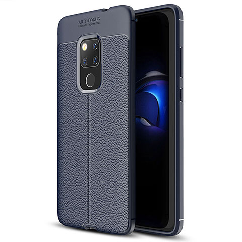 Custodia Silicone Morbida In Pelle Cover H05 per Huawei Mate 20 X 5G Blu