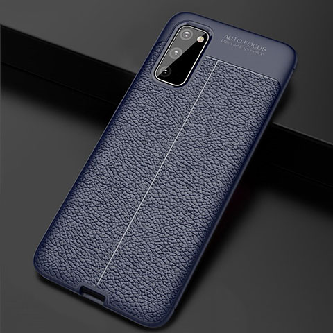 Custodia Silicone Morbida In Pelle Cover H05 per Samsung Galaxy S20 Blu