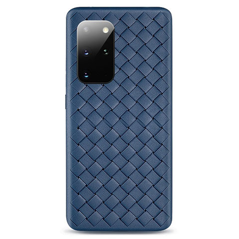 Custodia Silicone Morbida In Pelle Cover H05 per Samsung Galaxy S20 Plus Blu