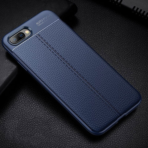 Custodia Silicone Morbida In Pelle Cover H07 per Oppo R17 Neo Blu