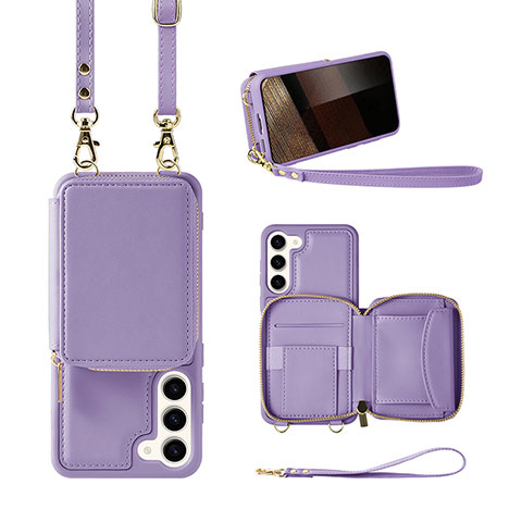 Custodia Silicone Morbida In Pelle Cover JM1 per Samsung Galaxy S24 5G Viola