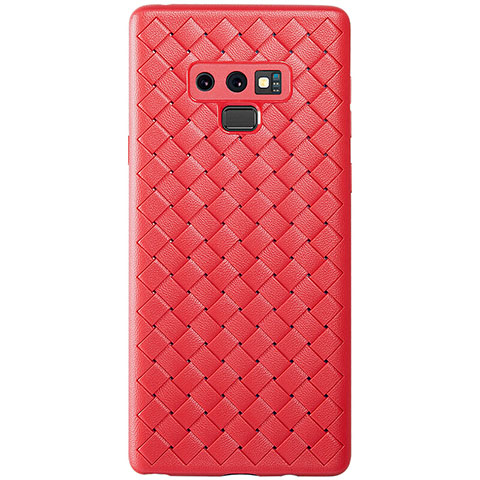 Custodia Silicone Morbida In Pelle Cover L01 per Samsung Galaxy Note 9 Rosso