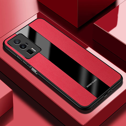 Custodia Silicone Morbida In Pelle Cover PB1 per Xiaomi Poco F5 Pro 5G Rosso