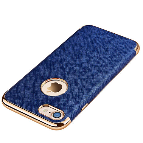 Custodia Silicone Morbida In Pelle Cover per Apple iPhone 8 Blu