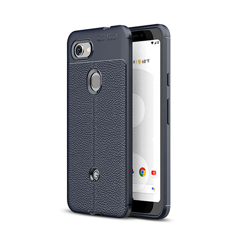 Custodia Silicone Morbida In Pelle Cover per Google Pixel 3a Blu