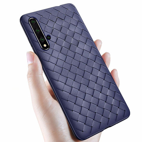 Custodia Silicone Morbida In Pelle Cover per Huawei Honor 20 Blu