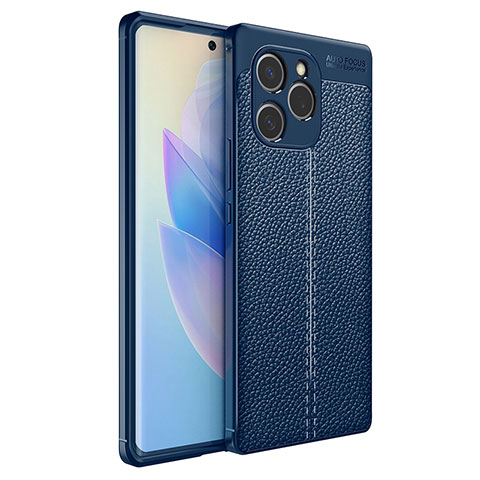 Custodia Silicone Morbida In Pelle Cover per Huawei Honor 60 SE 5G Blu