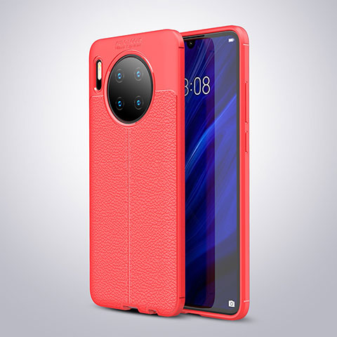 Custodia Silicone Morbida In Pelle Cover per Huawei Mate 30 Pro 5G Rosso